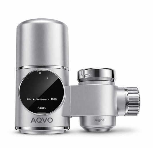 AQVO tap filter — scale-inhibited water filtration for kitchen and bathroom taps in Australian homes
