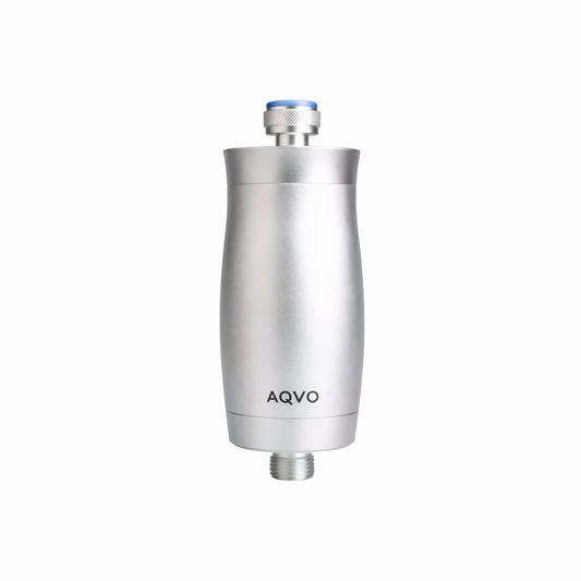 AQVO shower filter in silver