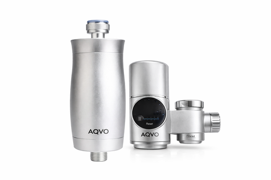 AQVO Home Essentials Bundle — shower filter and tap filter set for whole-home water filtration